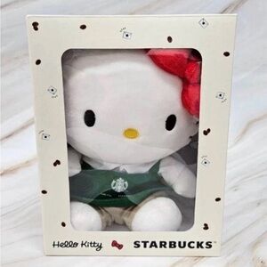NEW Starbucks Hello Kitty Plush with Red Bow and Green Apron